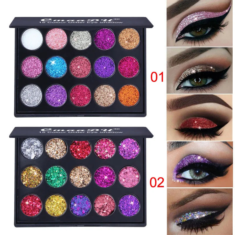 15 Color Sparkle Eyeshadow Palette