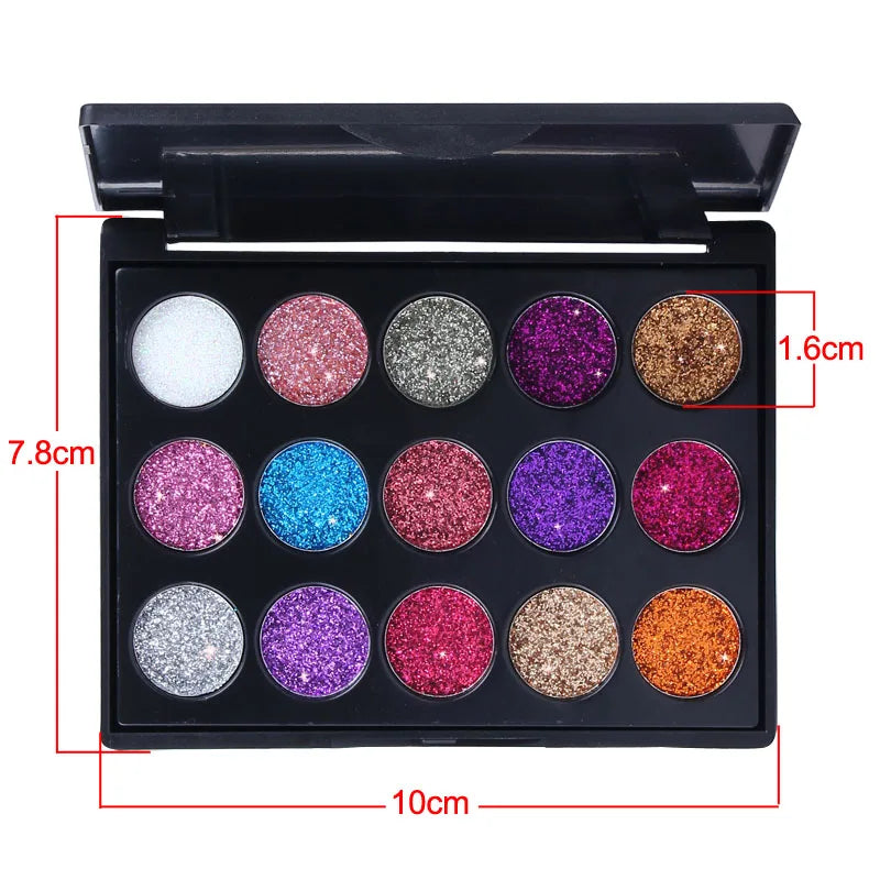15 Color Sparkle Eyeshadow Palette
