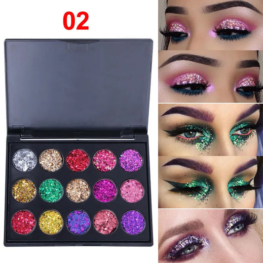 15 Color Sparkle Eyeshadow Palette