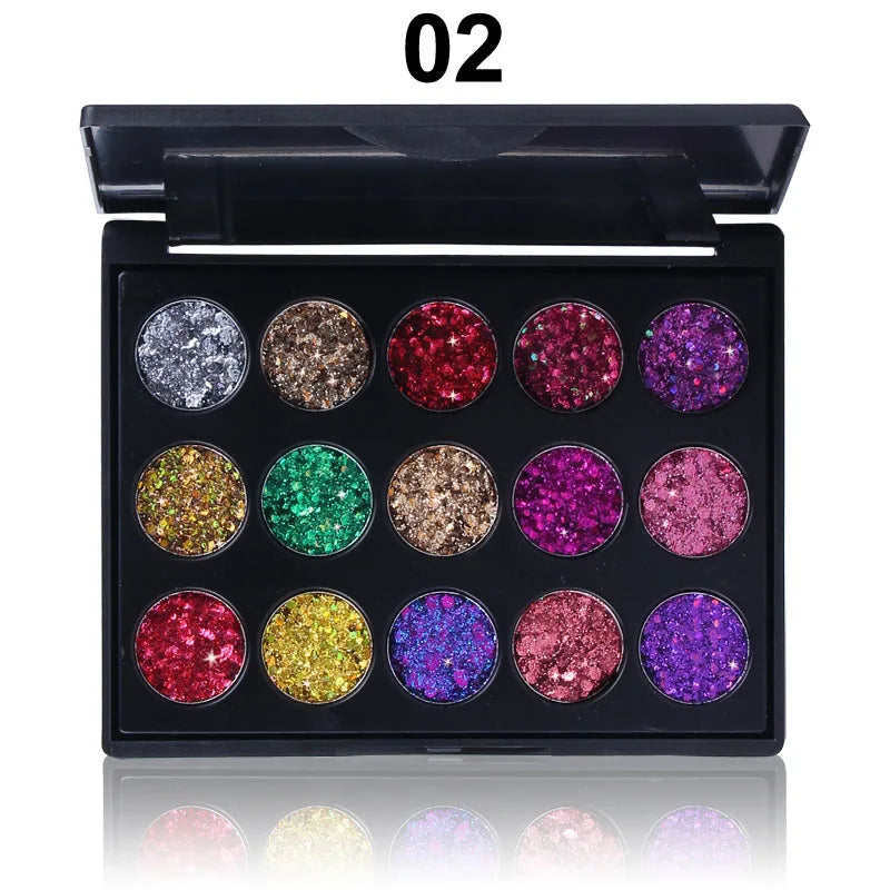 15 Color Sparkle Eyeshadow Palette